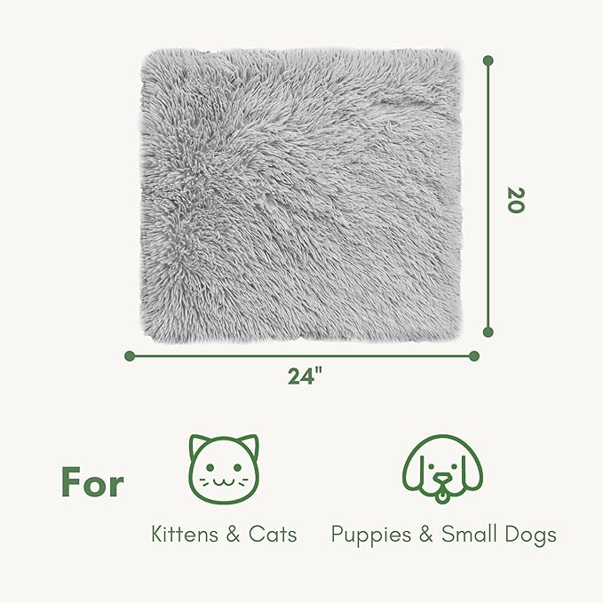 Self Warming Cat Mat, 24''*20'' Non-Skid Thermal Pet Mat, Cat Blanket for Indoor Cats, Washable Outdoor Insulation for Cat House, Carrier Cat Bed, Gray