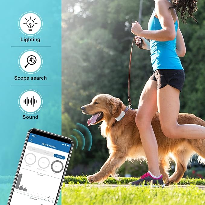 GPS Tracker for Dogs Big Cats Waterproof, Pet Tracker for Android and iOS Phones, Animal GPS Locator 4G Real-Time Tracking Monitor Device with GeoFence Sound and Light Alarm TK911Pro