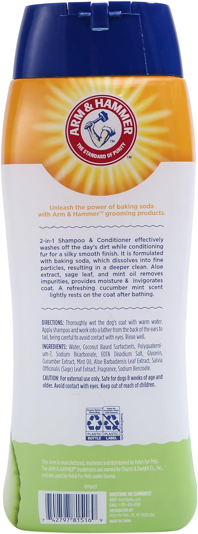 Arm & Hammer for Pets 2-In-1 Shampoo & Conditioner for Dogs | Dog Shampoo & Conditioner in One | Cucumber Mint, 20 Ounce Bottle Dog Shampoo and Conditioner for All Dogs