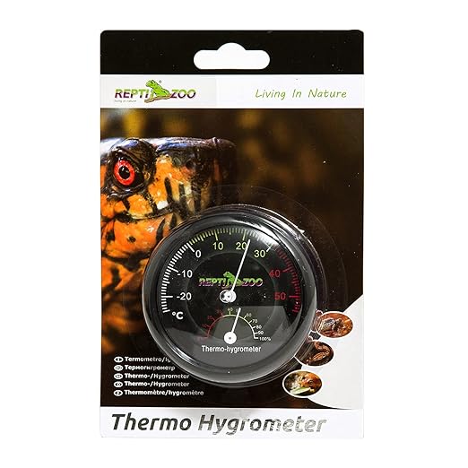 REPTI ZOO Reptile Terrarium Thermometer Hygrometer Dual Gauges Pet Rearing Box Reptile Thermometer and Humidity Gauge