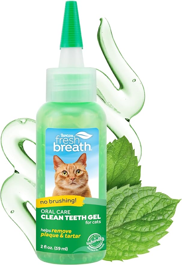 TropiClean No Brush Cat Toothpaste | Cat Dental Gel | Bad Breath Remedy | Cat Dental Care | Made in the USA | 2.2 oz.  