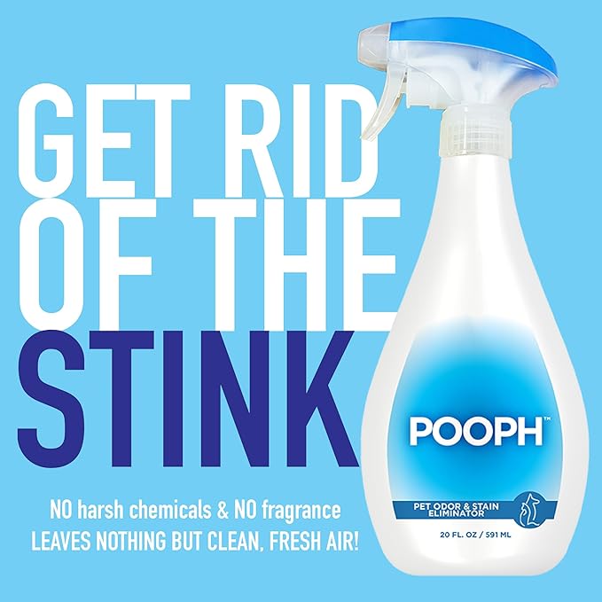 Pooph Pet Odor Eliminator, 20oz Spray - Dismantles Odors on a Molecular Basis, Dogs, Cats, Freshener, Urine, Poop, Pee, Deodorizer, Natures, Puppy, Fresh, Clean, Furniture, Potty, Safe