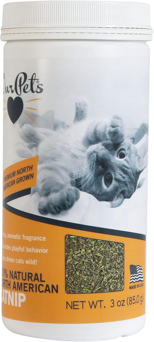 Our Pets Premium Catnip - 3 oz Jar of High Potency Catnip - 100% North American Grown.