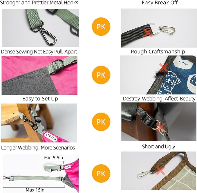 Extra Large Cat Hammock Hanging for Cage,Hanging Cat Bed,Washable Soft Outdoor Cat Mat,Waterproof Cooling Kittens Pad for Cats 26 x 20 inches (XX-Large,Red)