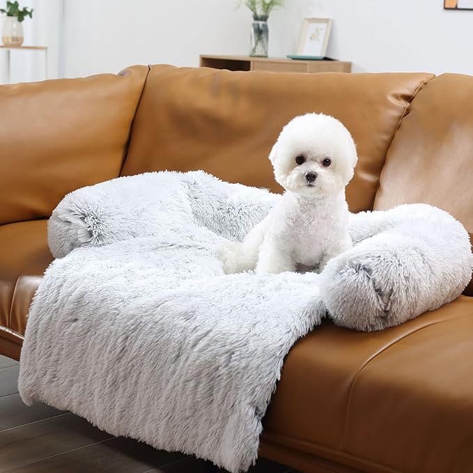 HACHIKITTY Dog Sofa Bed Mat Cover Soft Plush, Couch Cover for Dogs Dog Mat for Furniture Protector Pet Sofa Mat for Dogs, Dog Furniture Bed Sofa Cushion Washable Dogs Bed Mats (X-Large, Grey)