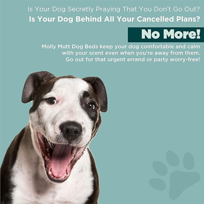 Molly Mutt Huge Dog Bed Cover - Your Hand in Mine Print - Measures 36”x45”x5’’ - 100% Cotton - Durable - Breathable - Sustainable - Machine Washable Dog Bed Cover