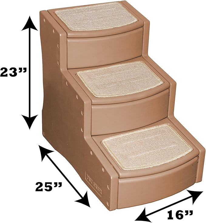 Pet Gear Easy Step III Pet Stairs, 3 Step for Cats/Dogs, Removable Washable Carpet Treads, for Pets Up to 150lbs, No Tools Required, Available in 6 Colors