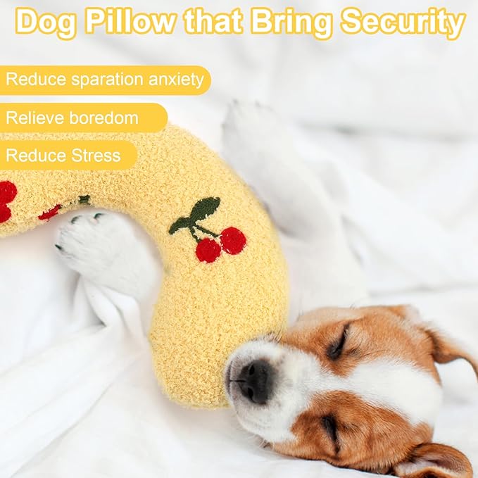 Mity rain Dog Pillow, Anxiety Relief Pillow for Dog, Ultra Soft High Density Calming Pillow for Joint Relief Sleeping Improve, Pet Calming Toy Yellow