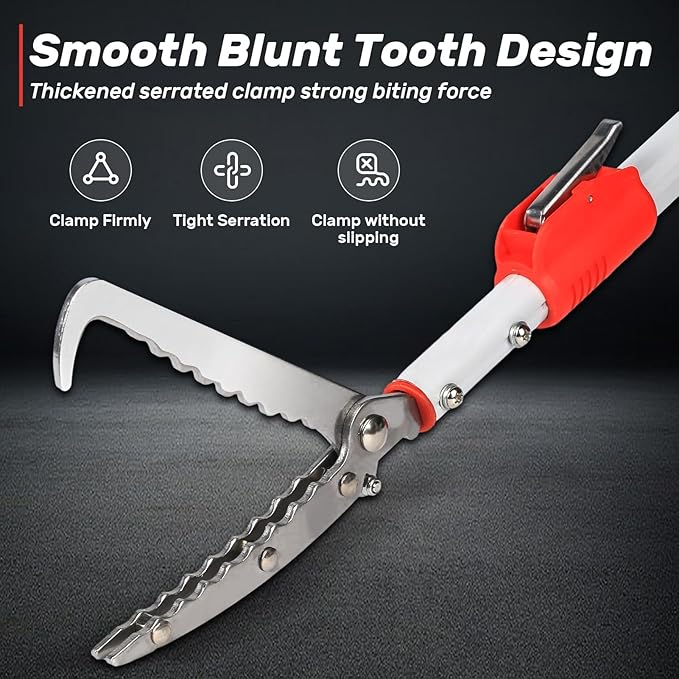 91 Inches Snake Grabber -Stainless Steel Snake Tongs Foldable with Lock Suitable for Catching Rattlesnakes and Coral Snakes Reptile