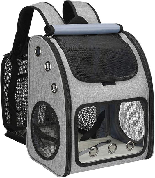 Expandable Pet Carrier Backpack for Cats, Dogs and Small Animals, Portable Pet Travel Carrier, Super Ventilated Design, Airline Approved, Ideal for Traveling/Hiking/Camping