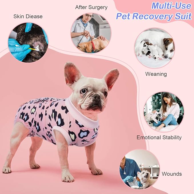 Kuoser Dog Recovery Suit, Dog Surgery Suit Female Spay Soft Breathable Dog Neuter Recovery Suit for Male Dogs, Prevent Licking Dog Onesie Pet Surgical Shirt Alternative to Cone E-Collar, 2XL