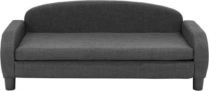 Paws & Purrs Modern Pet Sofa 41.5" Wide for Large Dog with Removable/Washable Mattress Cover, Dark Gray