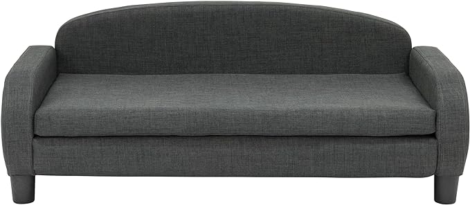 Paws & Purrs Modern Pet Sofa 41.5" Wide for Large Dog with Removable/Washable Mattress Cover, Dark Gray