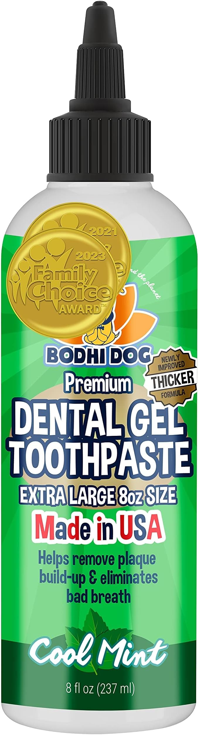 Bodhi Dog Pet Dental Gel | New Thicker Formula | Plaque Remover & Breath Freshener | Toothpaste for Dogs and Cats | Made in USA | 8oz (240ml)