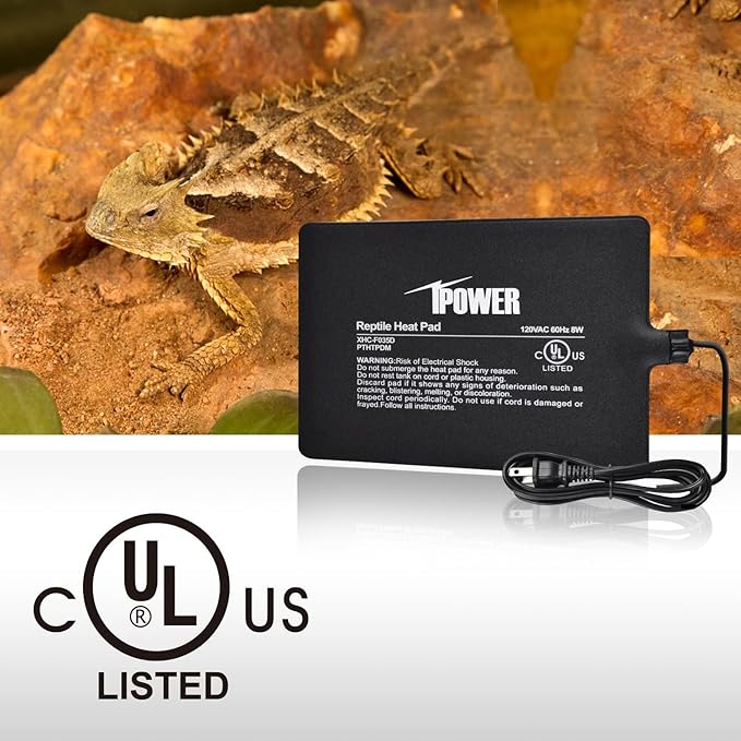 iPower Reptile Heat Pad Under Tank Terrarium Warmer Heating Mat for Turtle, Lizard, Frog, Snake, Reptile, and Other Small Animals, 6X8 Inch, 8W, 2 Pack