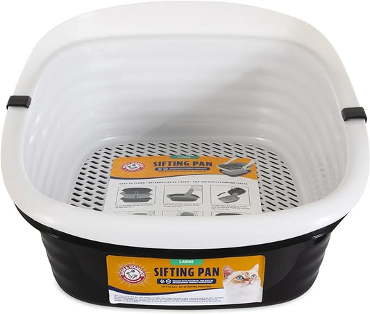 Arm & Hammer Large Sifting Litter Box Scoop Free Cat Litter Tray with Microban, Made in USA