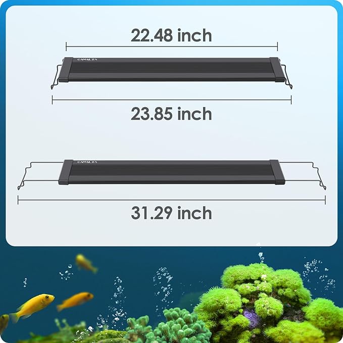 Aquarium Light, 22W 24/7 Lighting Cycle, Sunrise/Daylight/Moonlight Mode and Custom Mode with Expandable Bracket, Adjustable Timer and 7 Color Brightness for 24~30IN Fish Tank