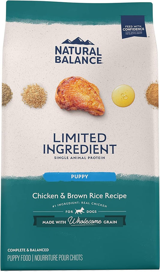 Natural Balance Limited Ingredient Puppy Dry Dog Food with Healthy Grains, Chicken & Brown Rice Recipe, 24 Pound (Pack of 1)