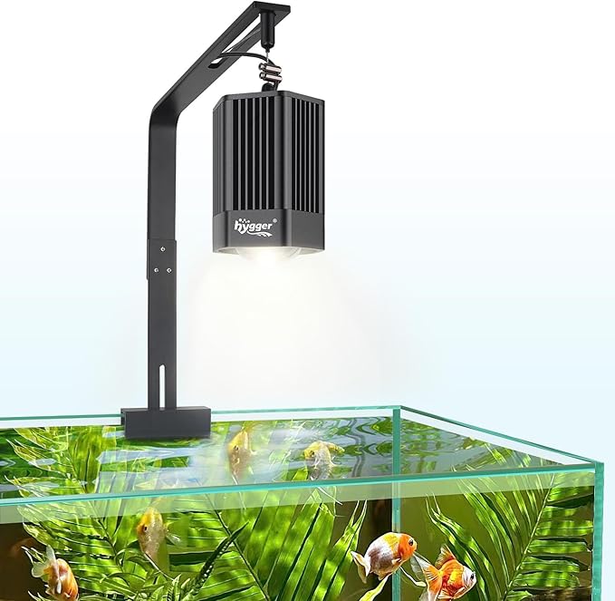 hygger 100W Aquarium Light Full Spectrum RGB COB LED Clip On Fish Tank Grow Light with Mounting Bracket Compatible with Timer Smart Plug for Low-to High Light Demanding Aquatic Plants