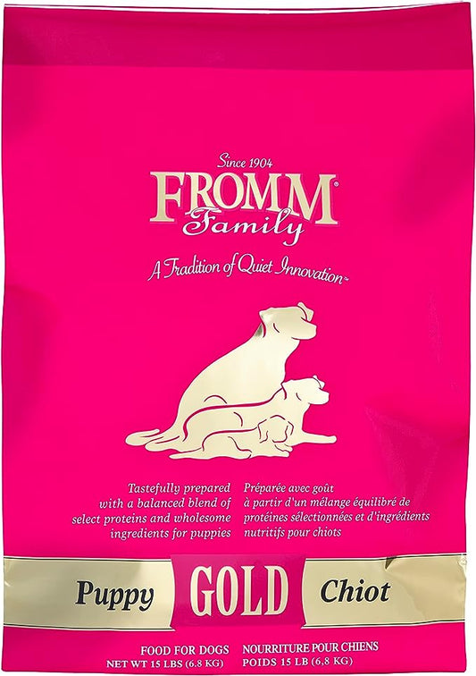 Fromm Puppy Gold Premium Dry Dog Food - Dry Puppy Food for Medium & Small Breeds - Chicken Recipe - 15 lb