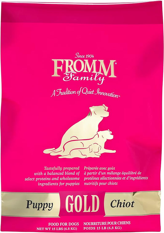 Fromm Puppy Gold Premium Dry Dog Food - Dry Puppy Food for Medium & Small Breeds - Chicken Recipe - 15 lb