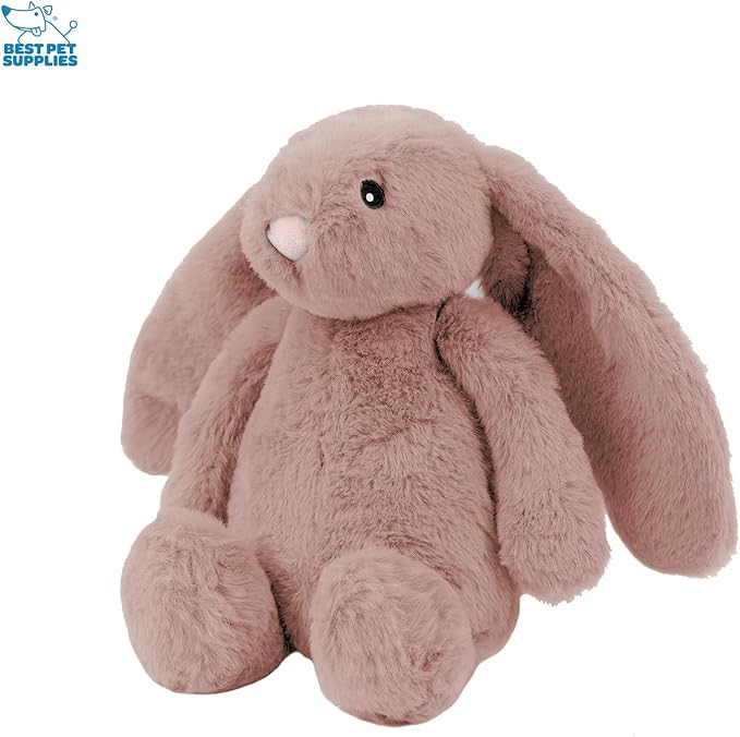 Best Pet Supplies Interactive Bunny Buddy Dog Toy with Crinkle and Squeaky Enrichment for Small and Medium Breed Puppies or Dogs, Cute and Plush - Bunny (Mauve)