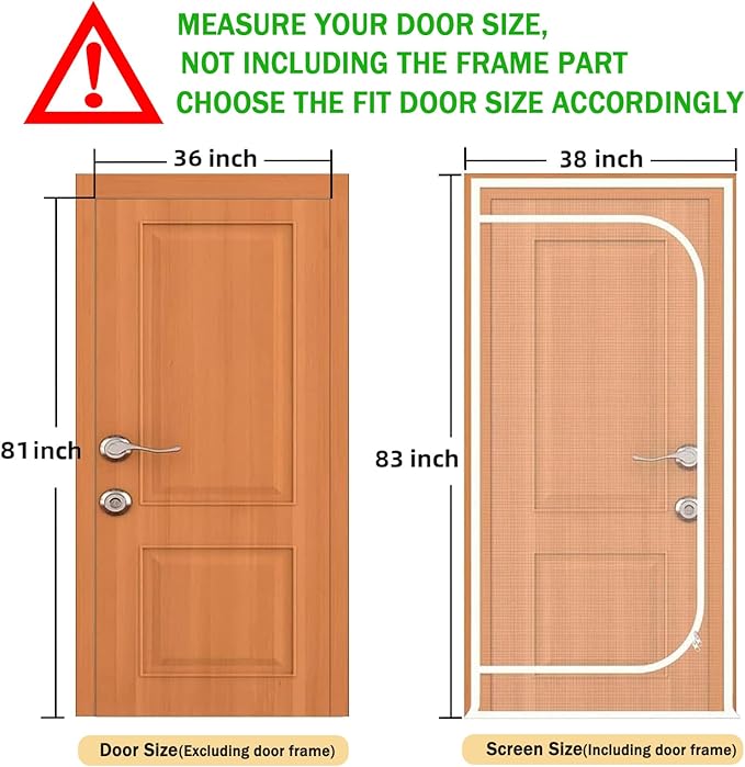Upgraded Pet Screen Door,Fits Door Size 36''x 81'',Thickened Cat Resistant Mesh Screen Door for Living Room,Kitchen,Bedroom,Cat Proof Screen with Zipper Closure.