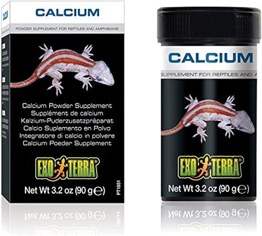 Exo Terra Calcium Powder Supplement for Reptiles and Amphibians, 3.2 Oz., PT 1851