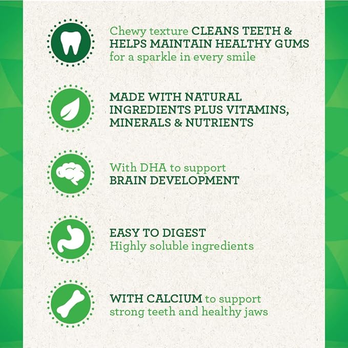 Greenies Puppy 6+ Months TEENIE Natural Dental Care Dog Treats, 12 oz. Pack (20 Treats)