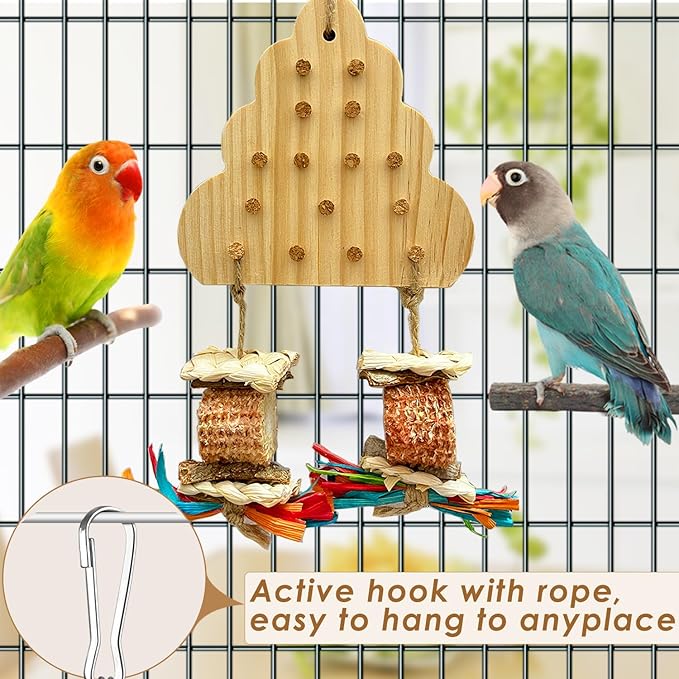Conure Toys, Bird Shredder Foraging Toys Parakeet Chewing Hanging Toy Bird Toy for Lovebird Cockatiel Parakeet Conure Budgie Parrotlets