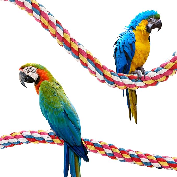 Bird Rope Perches,Parrot Toys 21 inches Rope Bungee Bird Toy (21 inches)[1 Pack]