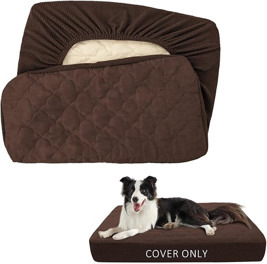 CHHKON Dog Bed Covers Replacement Washable Waterproof Pet Puppy Bed Cover for Dog, Cover Only (Brown,41x29x6 inch)