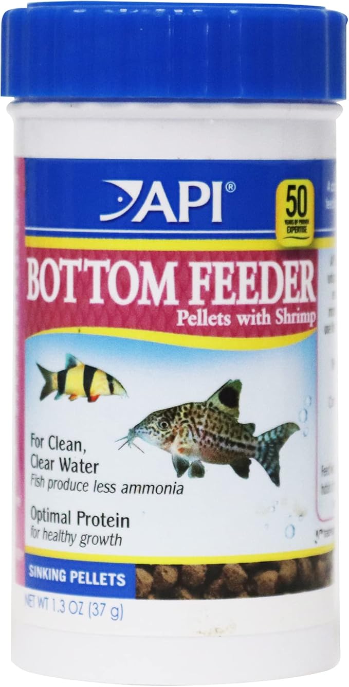 API BOTTOM FEEDER PELLETS WITH SHRIMP Fish Food 1.3-Ounce Container