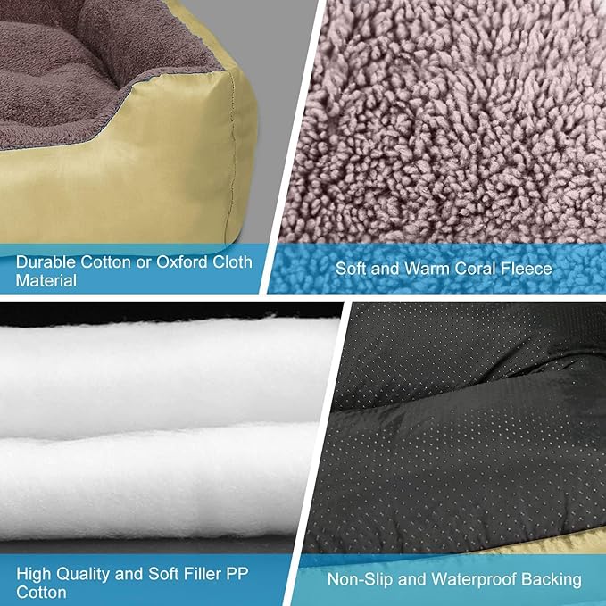 PUPPBUDD Dog Beds for Medium Dogs, Washable Dog Bed Comfortable and Breathable Pet Bed Rectangle Warming Dog Bed for Medium Dogs