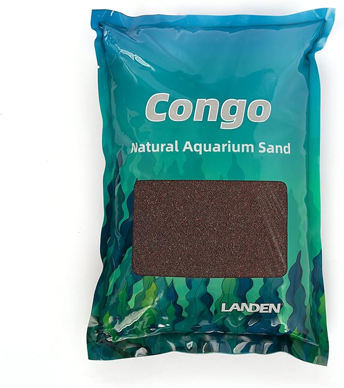LANDEN Congo Aquascape Sand for Aquarium Landscape 2L(9lbs), Fish Tank Brown Sand, Aquarium Natural Fine Decorative Sand, Tropical Rainforest Biotope Aquariums, Depth Enhancing Sand, 0.4-0.9mm