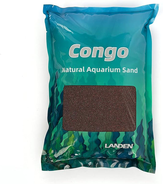 LANDEN Congo Aquascape Sand for Aquarium Landscape 2L(9lbs), Fish Tank Brown Sand, Aquarium Natural Fine Decorative Sand, Tropical Rainforest Biotope Aquariums, Depth Enhancing Sand, 0.4-0.9mm