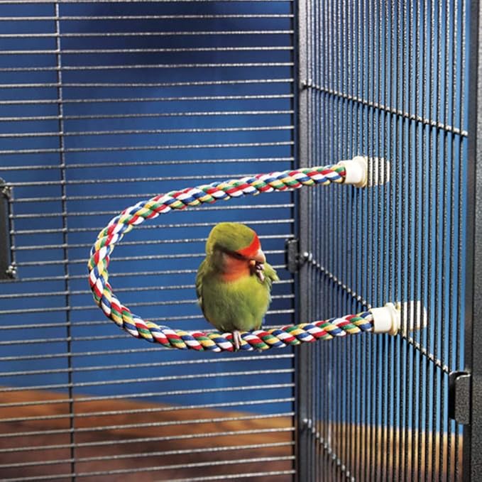 JW Pet Comfy Perch For Birds Flexible Multi-color Rope, Small - 14" Length