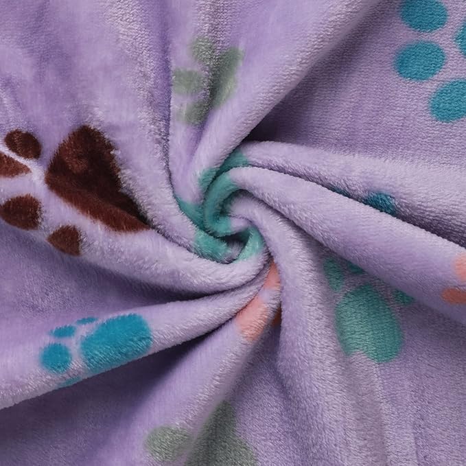 1 Pack 6 Blankets Dog Cat Soft Fluffy Fleece Pet Blanket Warm Cute Print Design Puppy Kitten Blanket Doggy Paw Large(41"x31")