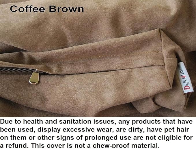 Dogbed4less DIY Pet Bed Pillow Brown MicroSuede Duvet Cover and Waterproof Internal case for Dog at 55X37X4 Inch - Covers only