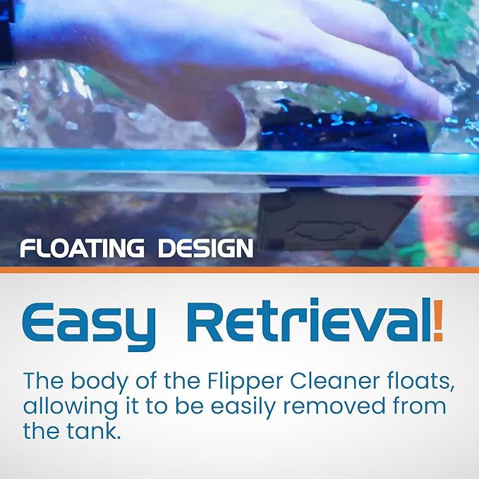 FL!PPER Cleaner Float - 2-in-1 Floating Magnetic Aquarium Glass Cleaner - Fish Tank Cleaner - Scrubber & Scraper Aquarium Cleaning Tools - Floating Fish Tank Cleaner, Nano