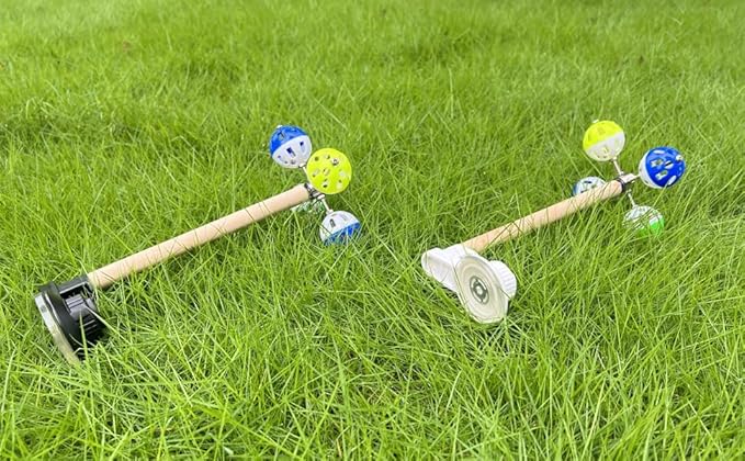 Window Suction Bird Perch Toy for Parakeet, Movable Bird Perch Stand with Rotating Balls Bells for Window Mirror Glass Mount, Spinning Perch Toy for Budgies Cockatiel Conure