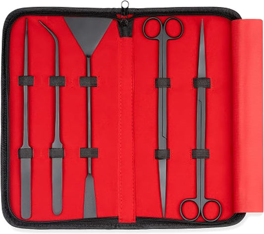 Dermax Aquascaping Equipment - Create Your Underwater Paradise Easily with Scissor Tweezer Spatula (Matte Black)