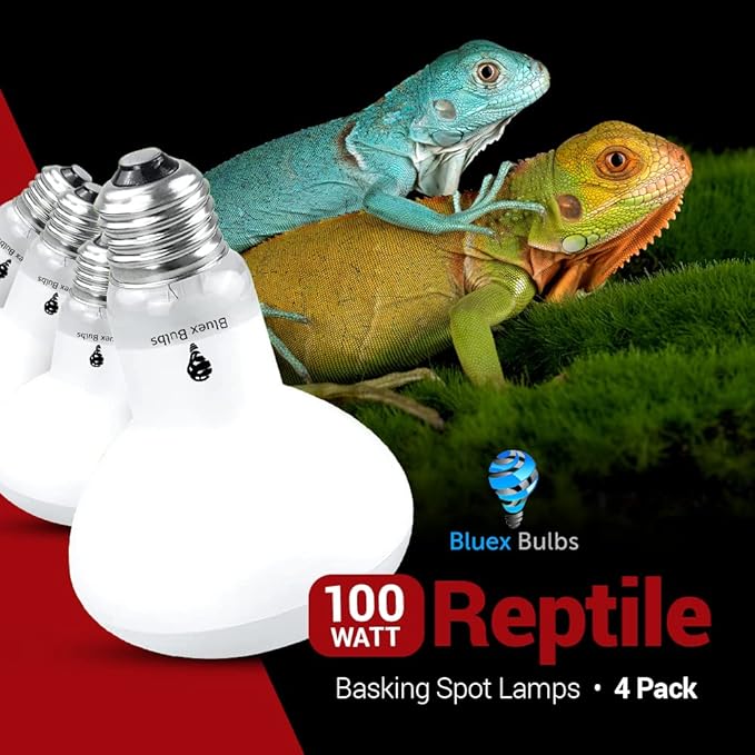 4 Pack 100-Watt Basking Light for Reptile - Heat Lamp Bulbs for Reptiles & Amphibians Broad Spectrum Reptile Light for Glass Terrariums Suitable for Bearded Dragons Light Lizards Iguanas basking Bulb