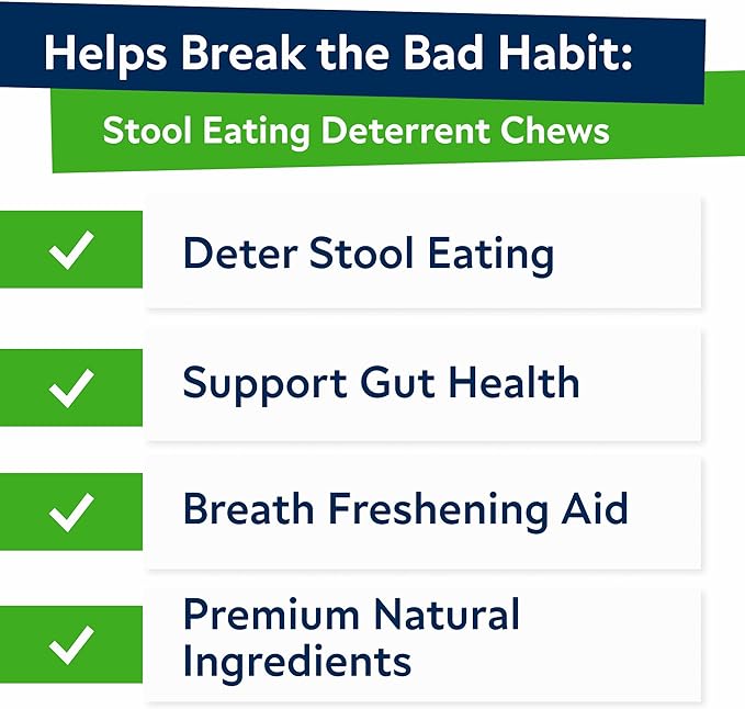 STRELLALAB No Poo Chews for Dogs - Coprophagia Stool Eating Deterrent - No Poop Eating for Dogs - Digestive Enzymes - Gut Health & Immune Support - Stop Eating Poop - Chicken Liver Flavor 120Chews