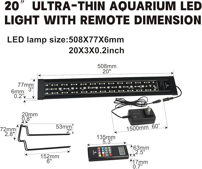 Aquarium lights Fish Tank Light (Remote controller version, 20-26'')