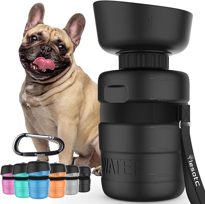 lesotc Dog Water Bottle, Portable Dog Water Dispenser, Leak Proof Dog Travel Water Bottle, Squeeze Pet Water Bottle for Walking On The Go, Dog Hiking Accessories for Outdoor, Hiking, Travel