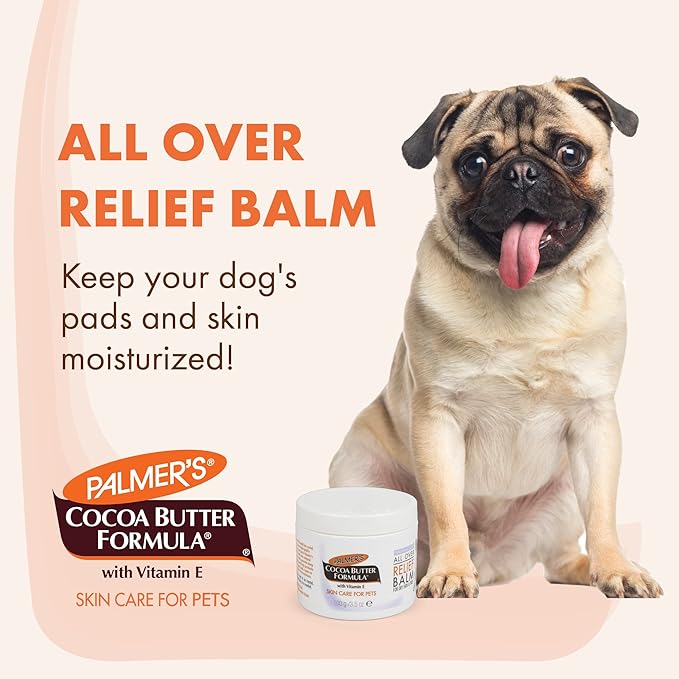 Palmer's for Pets Cocoa Butter Fragrance Free All Over Relief Balm for Dogs | Dog Skin Soother Balm, Dog Paw Balm for Dry Skin & Pads Cocoa Butter Formula with Vitamin E for Pets (FF15589)