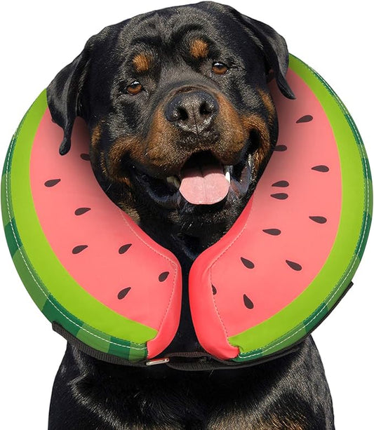 Dog Cone Collar for Small Medium Large Dogs for After Surgery, Pet Inflatable Neck Donut Collar Soft Protective Recovery Cone for Dogs and Cats - Alternative E Collar Does not Block Vision - Red,XL