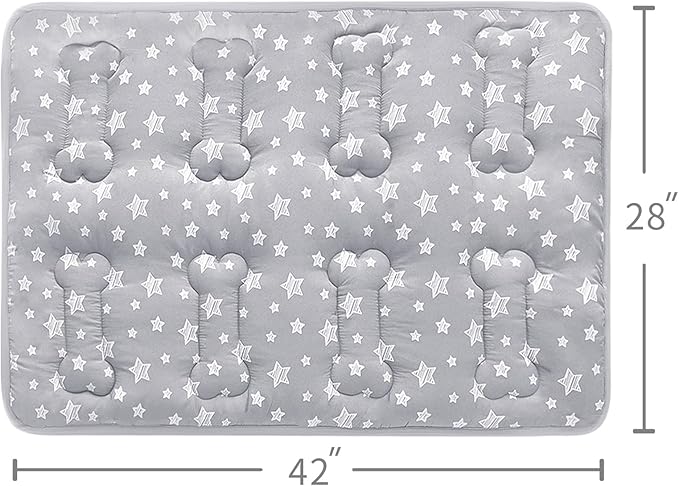 Dog Crate Mat (42" X 28"), Soft Dog Bed Mat with Cute Prints, Personalized Dog Crate Pad, Anti-Slip Bottom, Machine Washable Kennel Pad