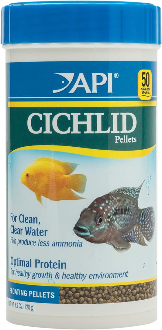 API CICHLID PELLETS Floating Pellets Fish Food 4.2-Ounce Container